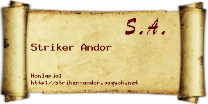 Striker Andor névjegykártya